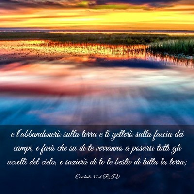 Picture 03 - Ezechiele 32:4 RIV - e t’abbandonerò sulla terra e ti getterò - Bible Verse Picture