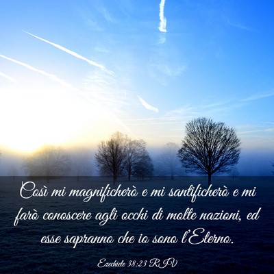 Picture 03 - Ezechiele 38:23 RIV - Così mi magnificherò e mi santificherò e mi - Bible Verse Picture
