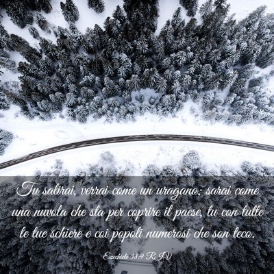 Picture 03 - Ezechiele 38:9 RIV - Tu salirai, verrai come un uragano; sarai come - Bible Verse Picture