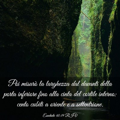 Picture 03 - Ezechiele 40:19 RIV - Poi misurò la larghezza dal davanti della porta - Bible Verse Picture