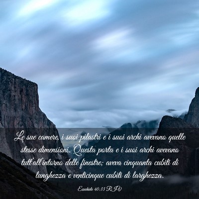 Picture 03 - Ezechiele 40:33 RIV - Le sue camere, i suoi pilastri e i suoi archi - Bible Verse Picture