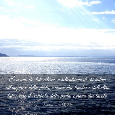 Picture 03 - Ezechiele 40:40 RIV - E a uno de’ lati esterni, a settentrione di chi - Bible Verse Picture