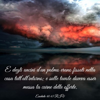 Picture 03 - Ezechiele 40:43 RIV - E degli uncini d’un palmo erano fissati nella - Bible Verse Picture