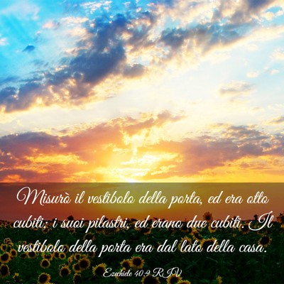 Picture 03 - Ezechiele 40:9 RIV - Misurò il vestibolo della porta, ed era otto - Bible Verse Picture