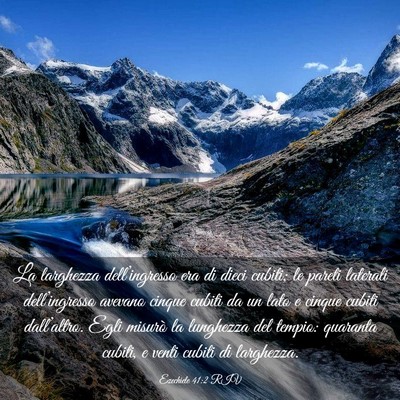 Picture 03 - Ezechiele 41:2 RIV - La larghezza dell’ingresso era di dieci cubiti; - Bible Verse Picture