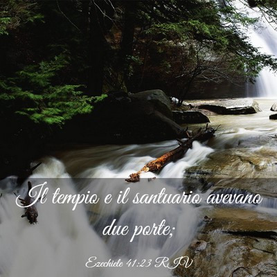 Picture 03 - Ezechiele 41:23 RIV - Il tempio e il santuario avevano due - Bible Verse Picture