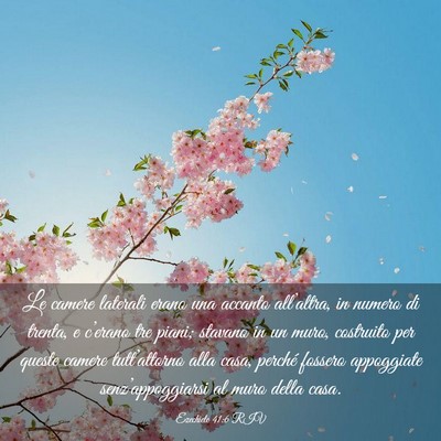 Picture 03 - Ezechiele 41:6 RIV - Le camere laterali erano una accanto all’altra, - Bible Verse Picture