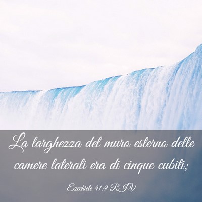 Picture 03 - Ezechiele 41:9 RIV - La larghezza del muro esterno delle camere - Bible Verse Picture