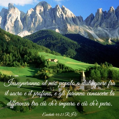 Picture 03 - Ezechiele 44:23 RIV - Insegneranno al mio popolo a distinguere fra il - Bible Verse Picture