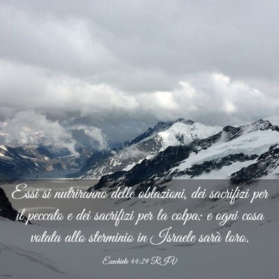 Picture 03 - Ezechiele 44:29 RIV - Essi si nutriranno delle oblazioni, dei sacrifizi - Bible Verse Picture