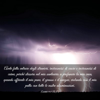 Picture 03 - Ezechiele 44:7 RIV - Avete fatto entrare degli stranieri, incirconcisi - Bible Verse Picture