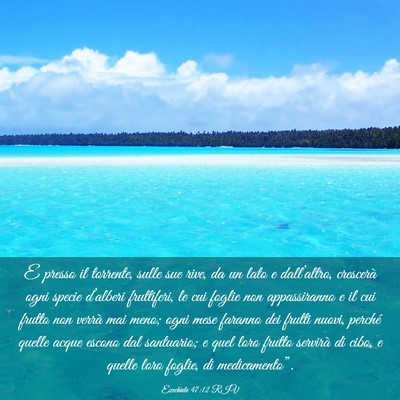 Picture 03 - Ezechiele 47:12 RIV - E presso il torrente, sulle sue rive, da un lato - Bible Verse Picture