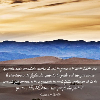 Picture 03 - Ezechiele 5:17 RIV - quando avrò mandato contro di voi la fame e le - Bible Verse Picture