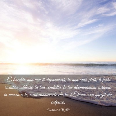 Picture 03 - Ezechiele 7:9 RIV - E l’occhio mio non ti risparmierà, io non - Bible Verse Picture