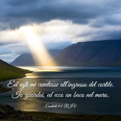 Picture 03 - Ezechiele 8:7 RIV - Ed egli mi condusse all’ingresso del cortile. - Bible Verse Picture