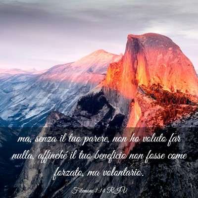 Picture 03 - Filemone 1:14 RIV - ma, senza il tuo parere, non ho voluto far nulla, - Bible Verse Picture