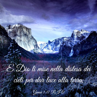 Picture 03 - Genesi 1:17 RIV - E Dio li mise nella distesa dei cieli per dar - Bible Verse Picture