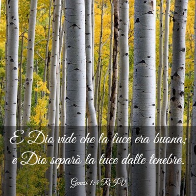 Picture 03 - Genesi 1:4 RIV - E Dio vide che la luce era buona; e Dio separò - Bible Verse Picture
