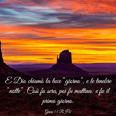 Picture 03 - Genesi 1:5 RIV - E Dio chiamò la luce “giorno”, e le tenebre - Bible Verse Picture