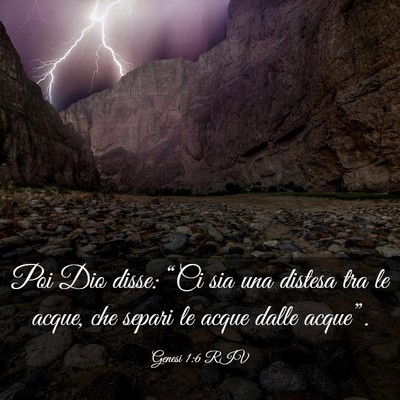 Picture 03 - Genesi 1:6 RIV - Poi Dio disse: “Ci sia una distesa tra le - Bible Verse Picture
