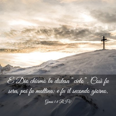 Picture 03 - Genesi 1:8 RIV - E Dio chiamò la distesa “cielo”. Così fu - Bible Verse Picture