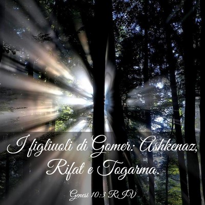 Picture 03 - Genesi 10:3 RIV - I figliuoli di Gomer: Ashkenaz, Rifat e - Bible Verse Picture