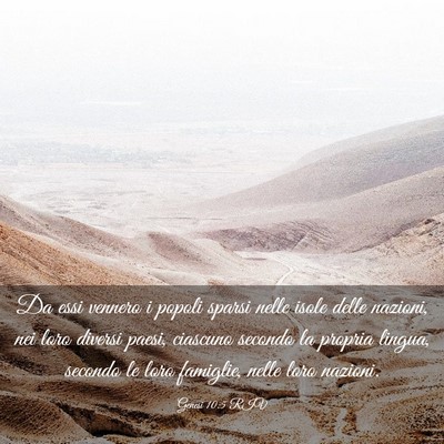 Picture 03 - Genesi 10:5 RIV - Da essi vennero i popoli sparsi nelle isole delle - Bible Verse Picture