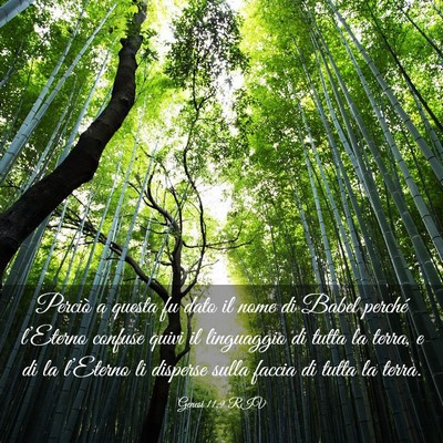 Picture 03 - Genesi 11:9 RIV - Perciò a questa fu dato il nome di Babel perché - Bible Verse Picture