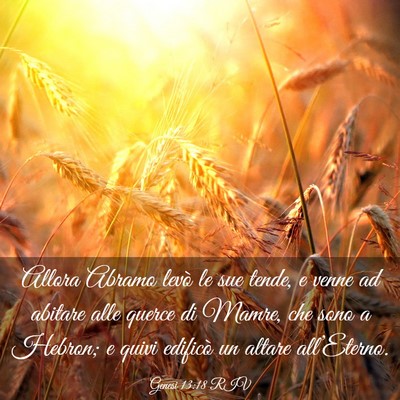 Picture 03 - Genesi 13:18 RIV - Allora Abramo levò le sue tende, e venne ad - Bible Verse Picture