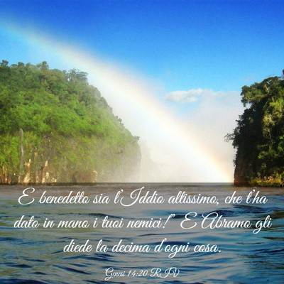 Picture 03 - Genesi 14:20 RIV - E benedetto sia l’Iddio altissimo, che t’ha - Bible Verse Picture