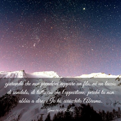 Picture 03 - Genesi 14:23 RIV - giurando che non prenderei neppure un filo, né - Bible Verse Picture