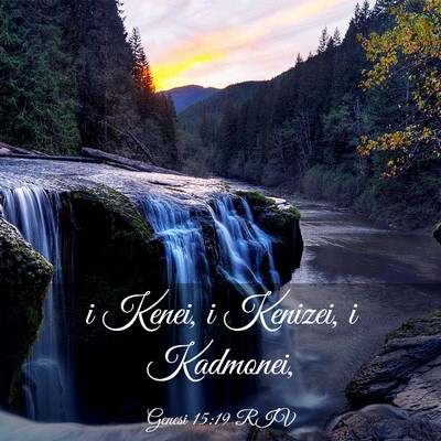 Picture 03 - Genesi 15:19 RIV - i Kenei, i Kenizei, i - Bible Verse Picture