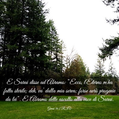 Picture 03 - Genesi 16:2 RIV - E Sarai disse ad Abramo: “Ecco, l’Eterno - Bible Verse Picture