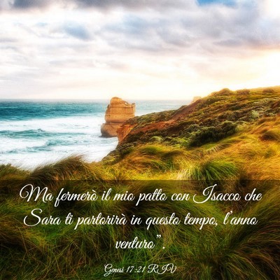 Picture 03 - Genesi 17:21 RIV - Ma fermerò il mio patto con Isacco che Sara ti - Bible Verse Picture
