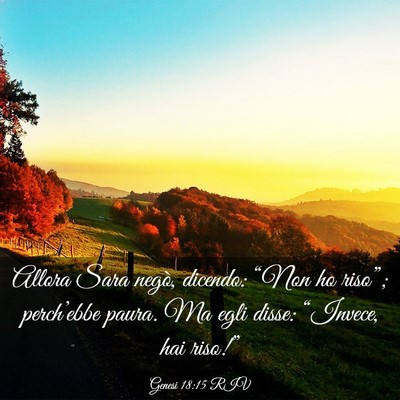 Picture 03 - Genesi 18:15 RIV - Allora Sara negò, dicendo: “Non ho riso”; - Bible Verse Picture