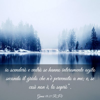 Picture 03 - Genesi 18:21 RIV - io scenderò e vedrò se hanno interamente agito - Bible Verse Picture