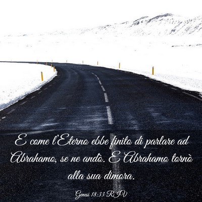 Picture 03 - Genesi 18:33 RIV - E come l’Eterno ebbe finito di parlare ad - Bible Verse Picture