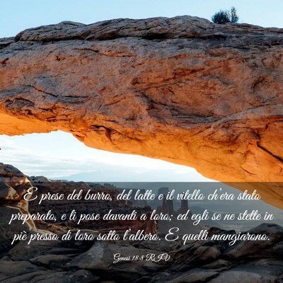 Picture 03 - Genesi 18:8 RIV - E prese del burro, del latte e il vitello - Bible Verse Picture