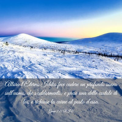 Picture 03 - Genesi 2:21 RIV - Allora l’Eterno Iddio fece cadere un profondo - Bible Verse Picture