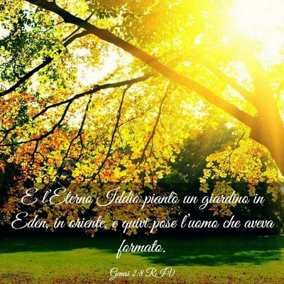 Picture 03 - Genesi 2:8 RIV - E l’Eterno Iddio piantò un giardino in Eden, - Bible Verse Picture
