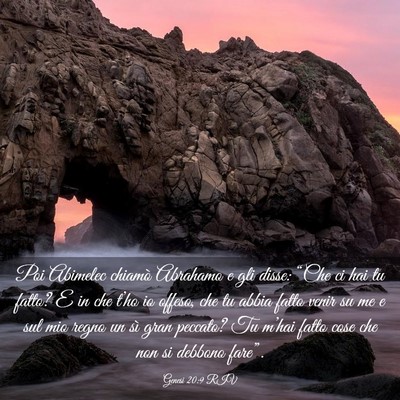 Picture 03 - Genesi 20:9 RIV - Poi Abimelec chiamò Abrahamo e gli disse: “Che - Bible Verse Picture