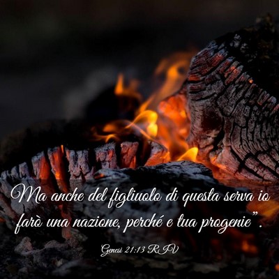 Picture 03 - Genesi 21:13 RIV - Ma anche del figliuolo di questa serva io farò - Bible Verse Picture