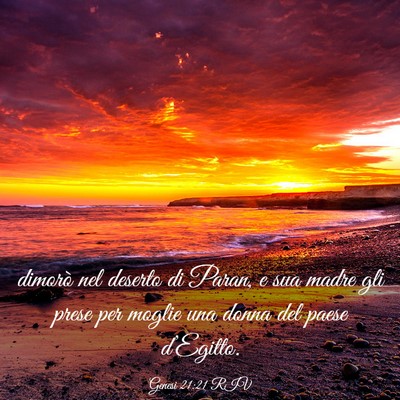 Picture 03 - Genesi 21:21 RIV - dimorò nel deserto di Paran, e sua madre gli - Bible Verse Picture