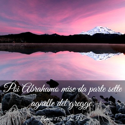 Picture 03 - Genesi 21:28 RIV - Poi Abrahamo mise da parte sette agnelle del - Bible Verse Picture
