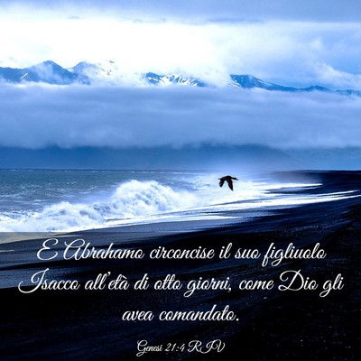 Picture 03 - Genesi 21:4 RIV - E Abrahamo circoncise il suo figliuolo Isacco - Bible Verse Picture