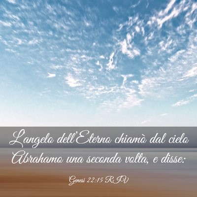 Picture 03 - Genesi 22:15 RIV - L’angelo dell’Eterno chiamò dal cielo - Bible Verse Picture