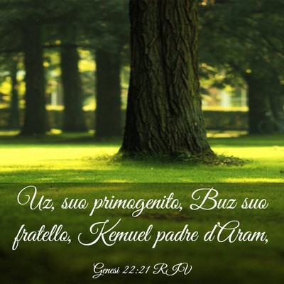 Picture 03 - Genesi 22:21 RIV - Uz, suo primogenito, Buz suo fratello, Kemuel - Bible Verse Picture
