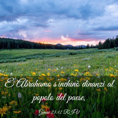 Picture 03 - Genesi 23:12 RIV - E Abrahamo s’inchinò dinanzi al popolo del - Bible Verse Picture