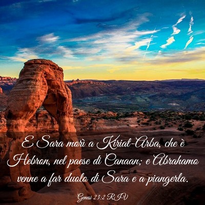 Picture 03 - Genesi 23:2 RIV - E Sara morì a Kiriat-Arba, che è Hebron, nel - Bible Verse Picture