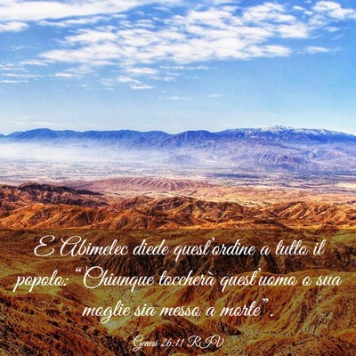 Picture 03 - Genesi 26:11 RIV - E Abimelec diede quest’ordine a tutto il - Bible Verse Picture